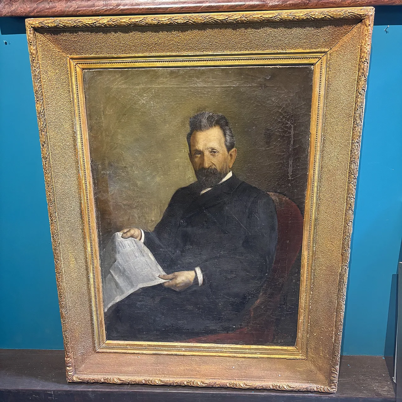 Oil painting of a nobleman, by Giacomo Calegari, Bergamo, 1899 2