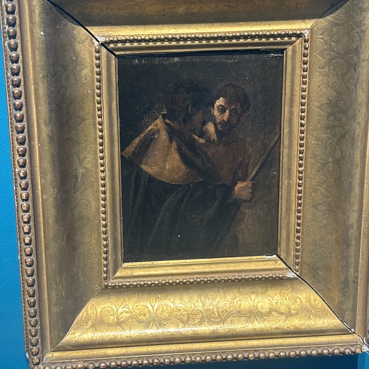 Baroque oil on canvas painting with figures, 17th century 2