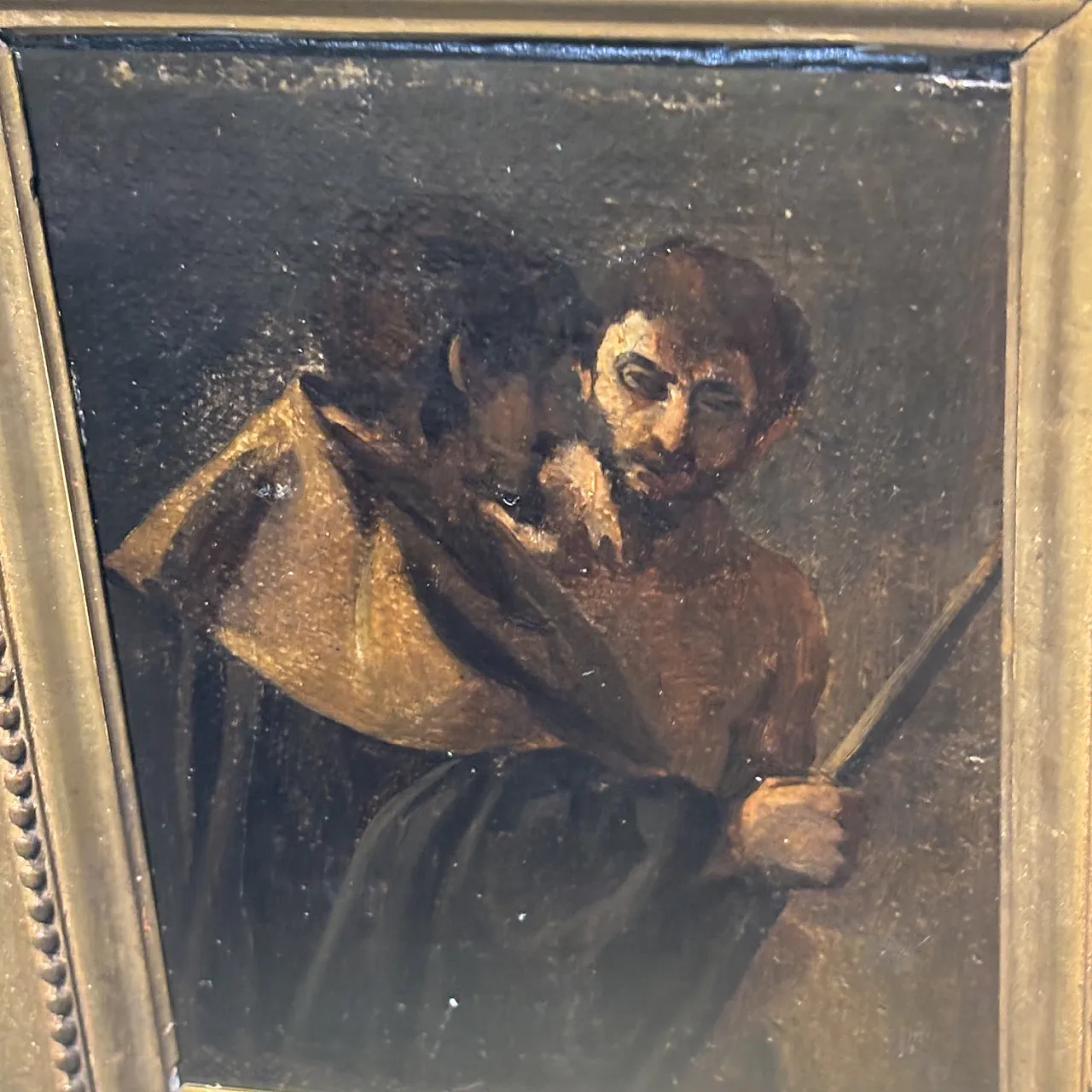 Baroque oil on canvas painting with figures, 17th century 3
