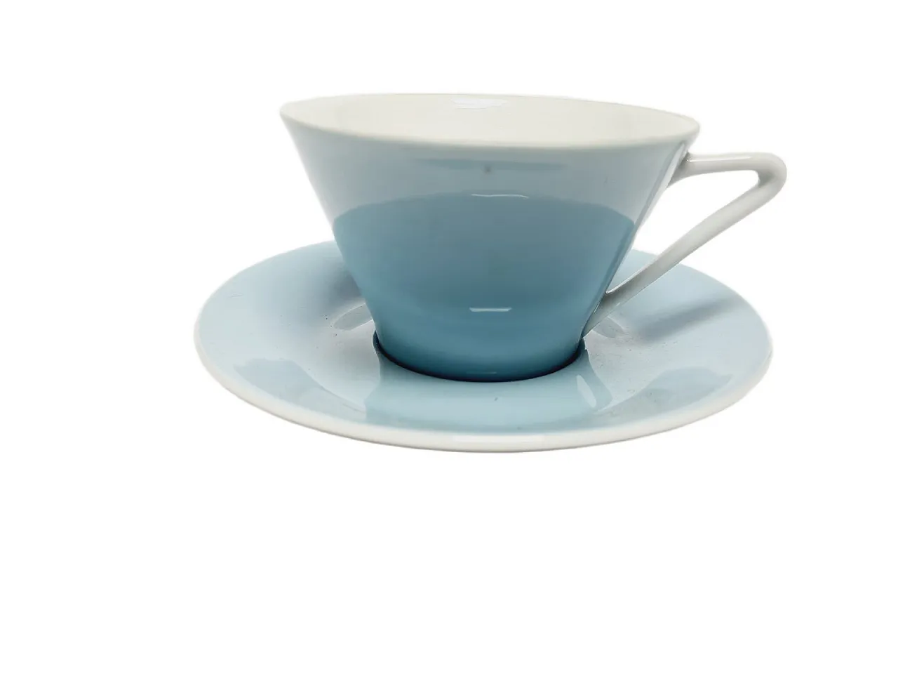 Tazza e piattino in porcellana postmoderni, Austria, anni '60, set da 2 1