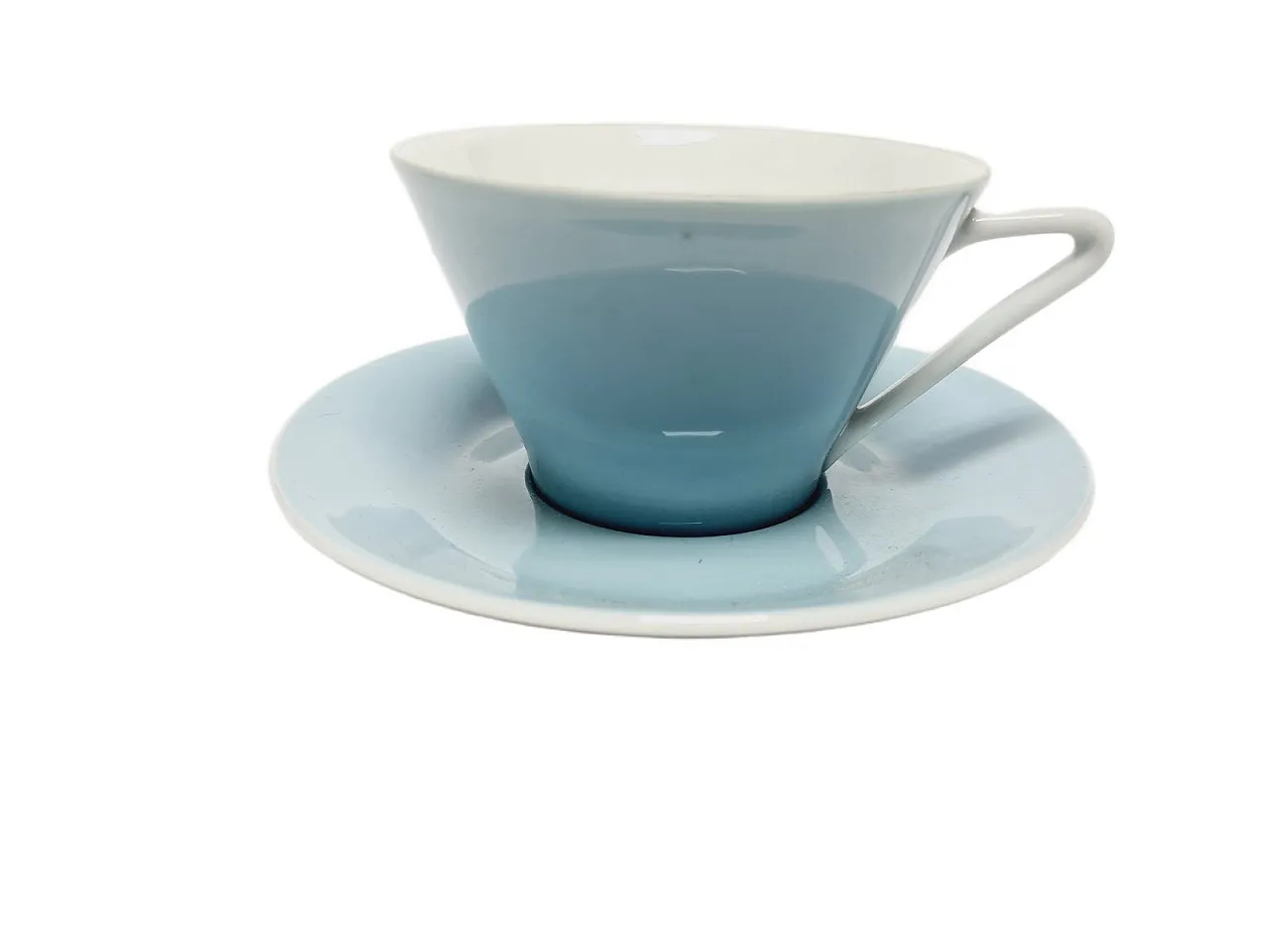 Tazza e piattino in porcellana postmoderni, Austria, anni '60, set da 2 2