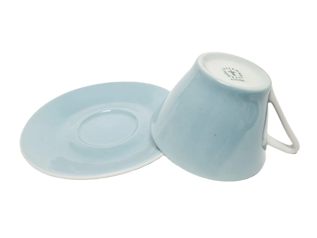 Tazza e piattino in porcellana postmoderni, Austria, anni '60, set da 2 3