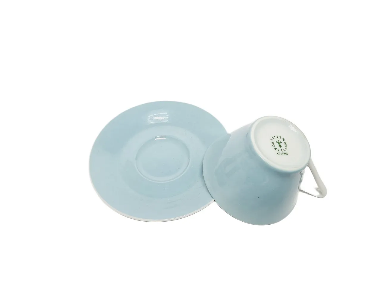 Tazza e piattino in porcellana postmoderni, Austria, anni '60, set da 2 5
