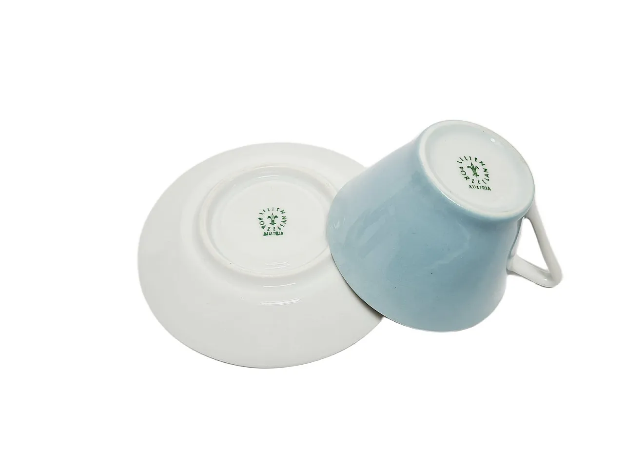 Tazza e piattino in porcellana postmoderni, Austria, anni '60, set da 2 6