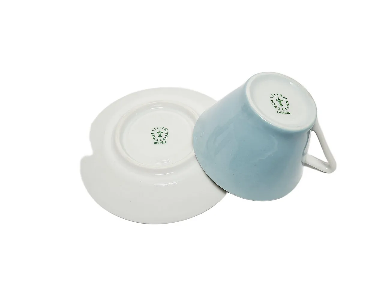 Tazza e piattino in porcellana postmoderni, Austria, anni '60, set da 2 7