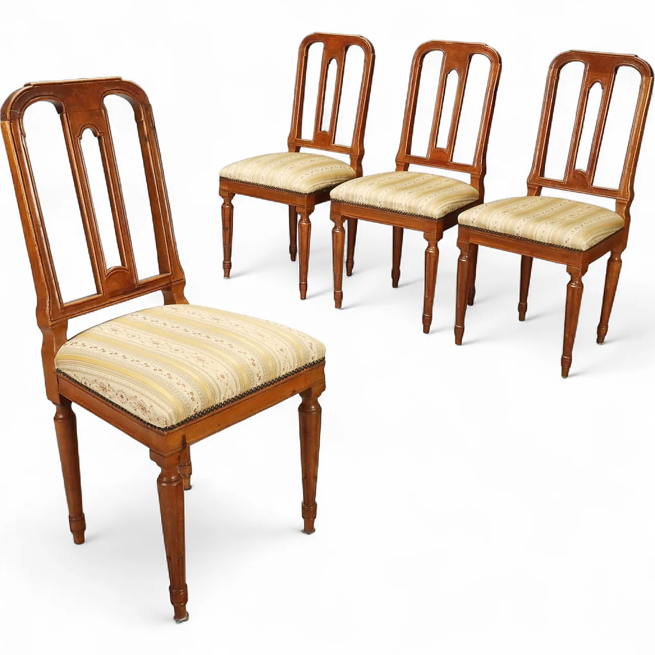 4 Walnut chairs, 19th century 9