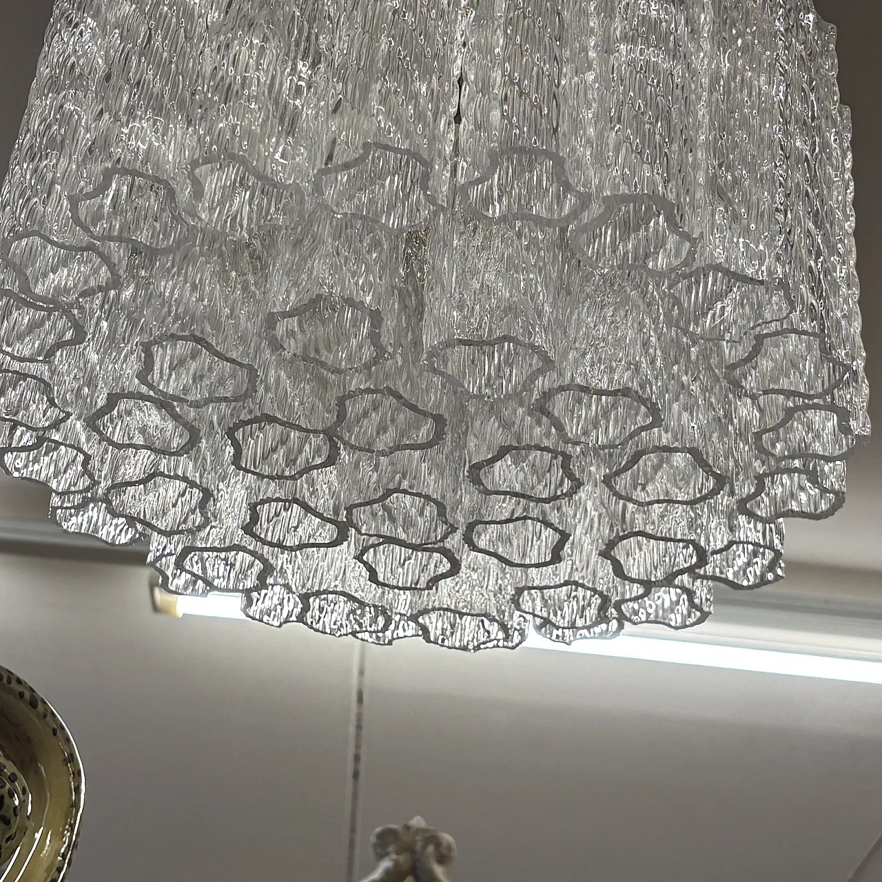 Venini chandelier with 50 glasses and 3 lights, 70s 5