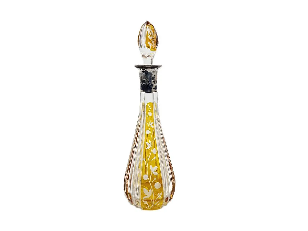 Caraffa in cristallo Art Déco e argento, Danimarca, anni '30 1