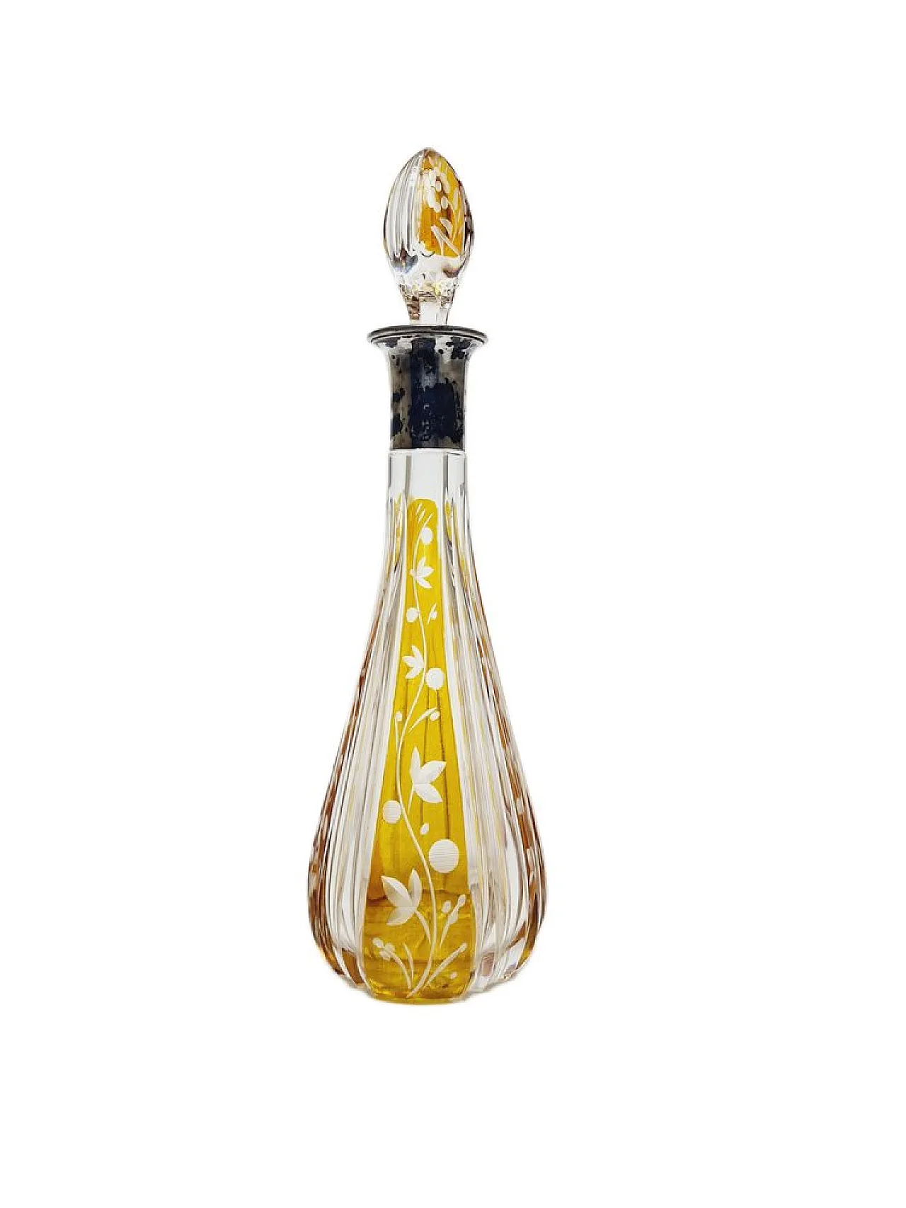 Caraffa in cristallo Art Déco e argento, Danimarca, anni '30 3