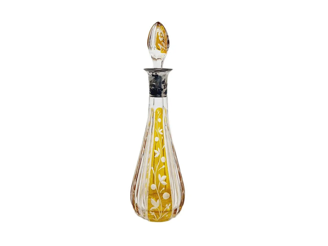 Caraffa in cristallo Art Déco e argento, Danimarca, anni '30 6