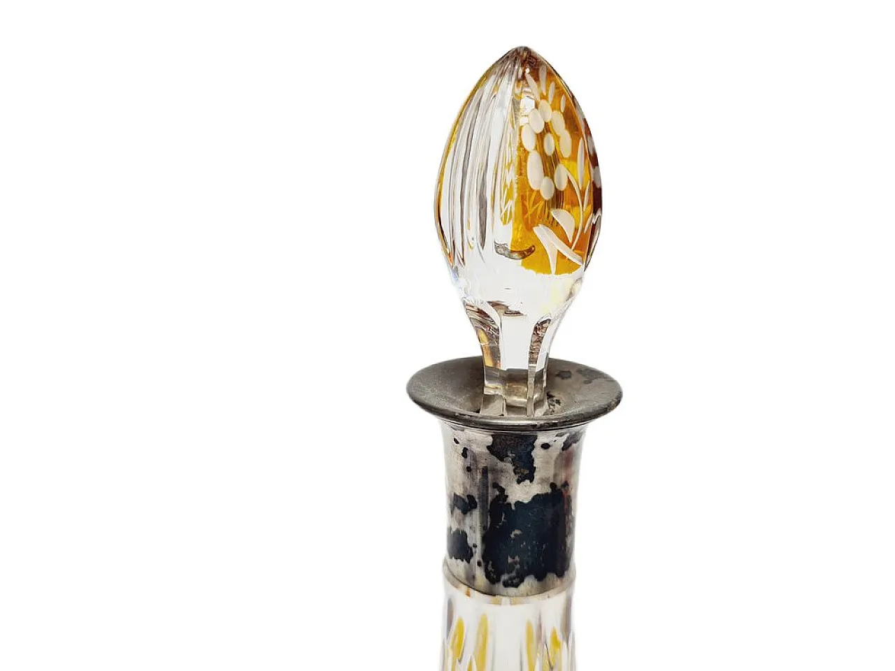 Caraffa in cristallo Art Déco e argento, Danimarca, anni '30 9