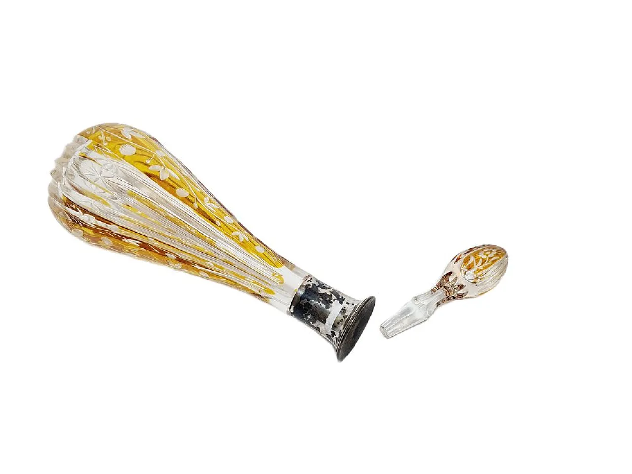 Caraffa in cristallo Art Déco e argento, Danimarca, anni '30 10