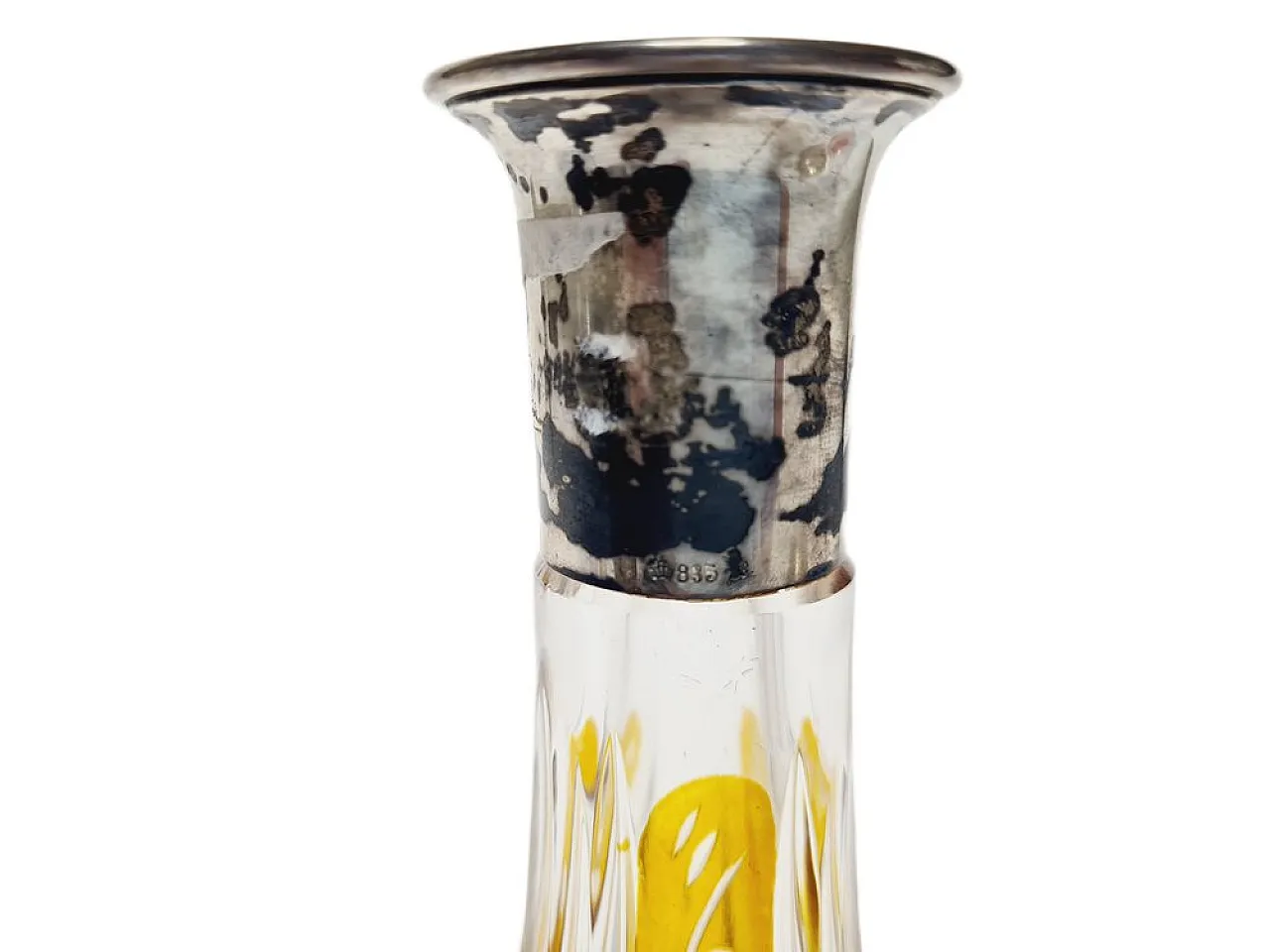 Caraffa in cristallo Art Déco e argento, Danimarca, anni '30 11
