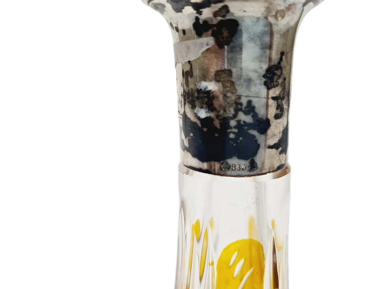 Caraffa in cristallo Art Déco e argento, Danimarca, anni '30 12