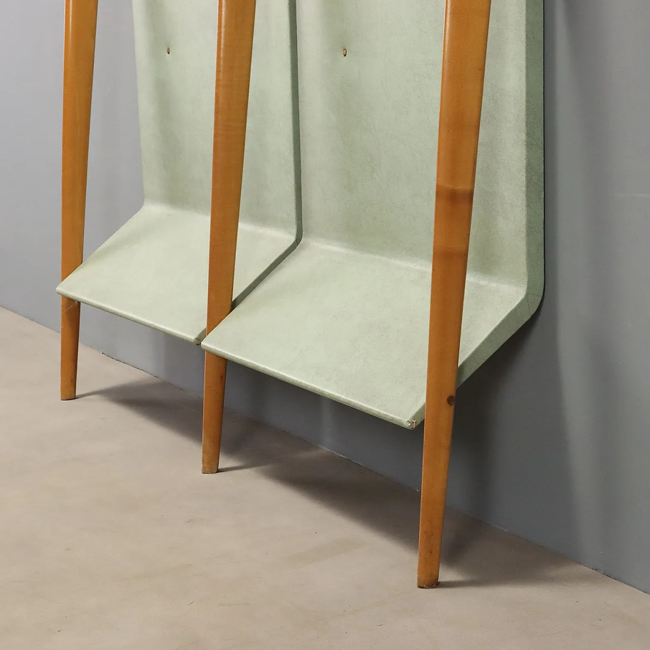 Coat rack with brass details, 1960s 6