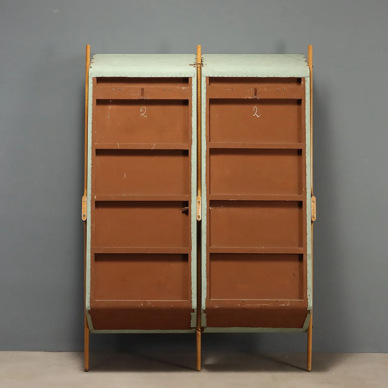 Coat rack with brass details, 1960s 9