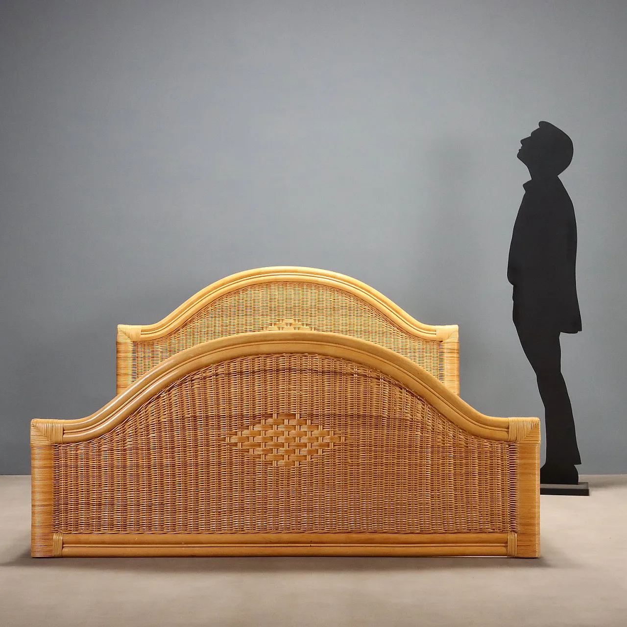 Letto in vimini e bambù, anni '80 2