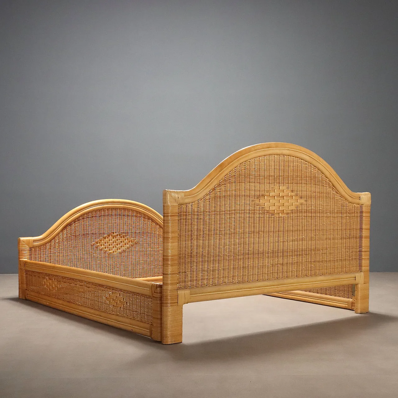 Letto in vimini e bambù, anni '80 8