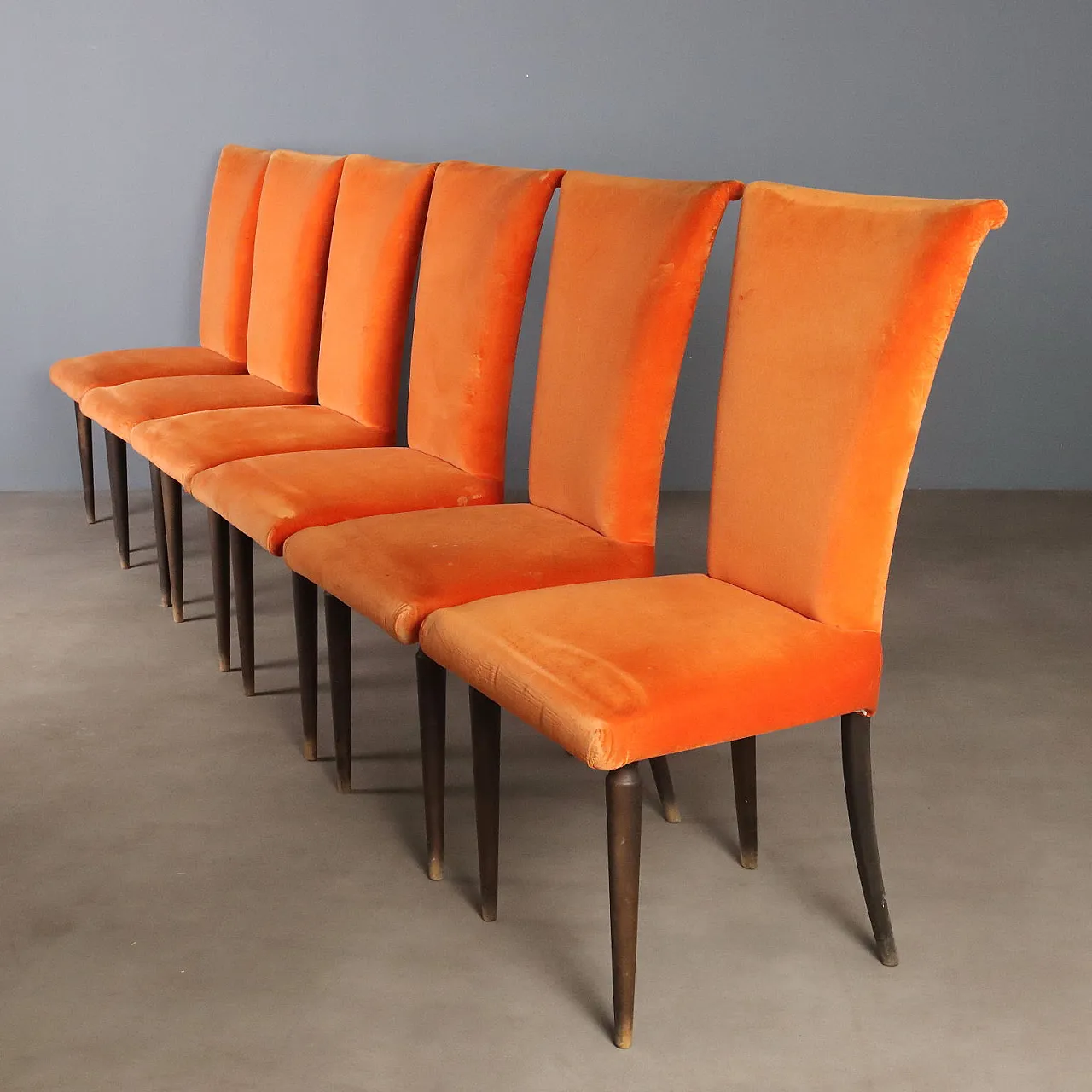 8 Chairs in fabric, 1980s 3