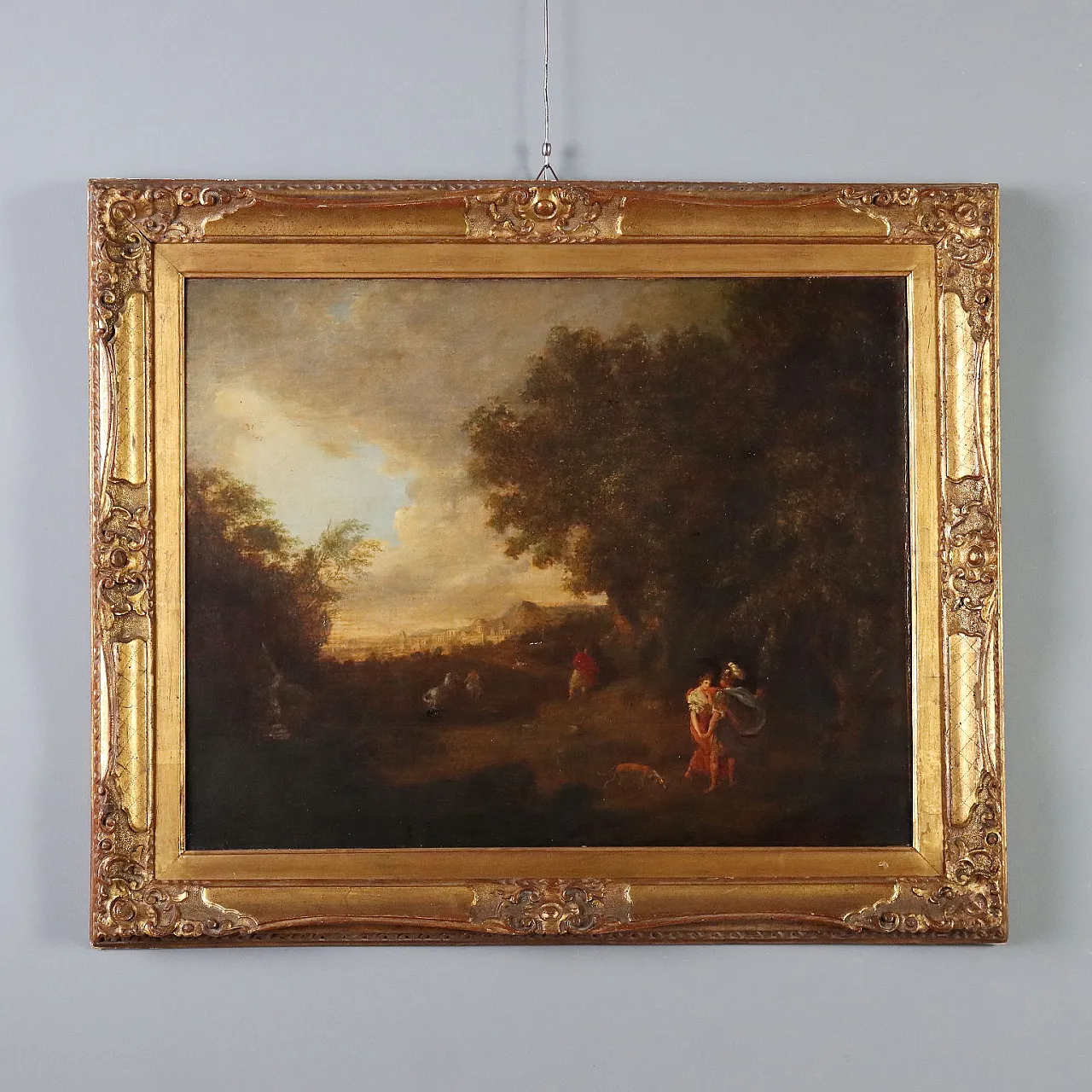 Landscape Painting with Figures, oil on canvas, mid-18th century 1
