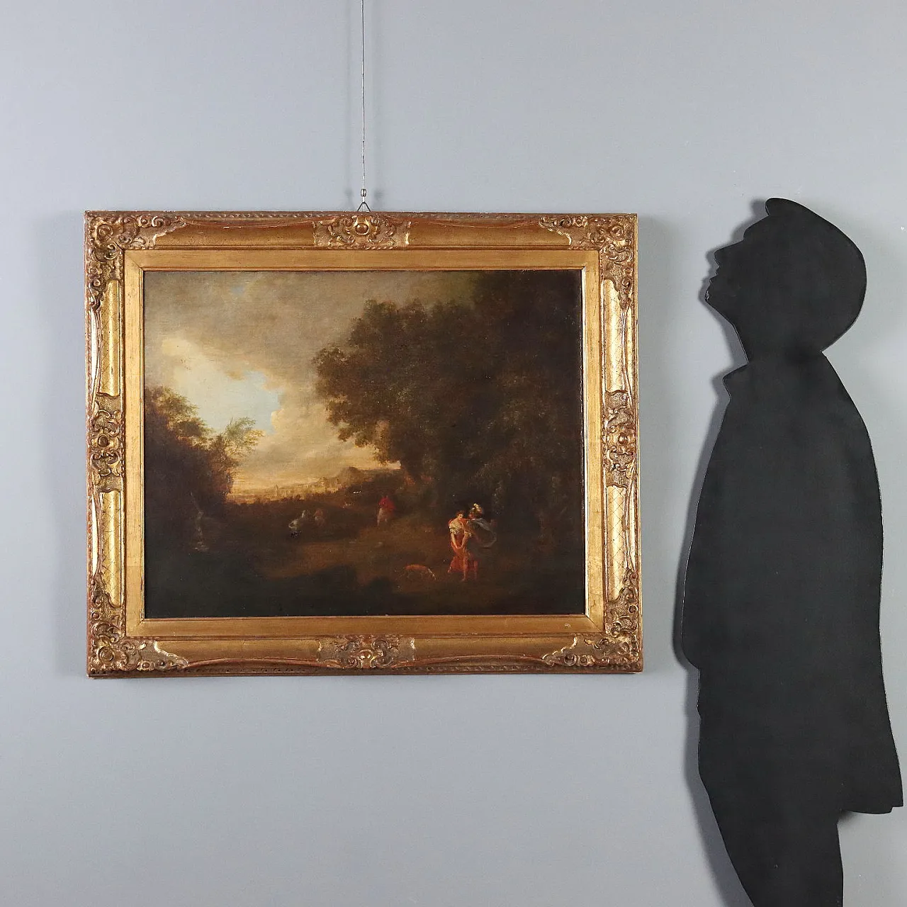 Landscape Painting with Figures, oil on canvas, mid-18th century 2