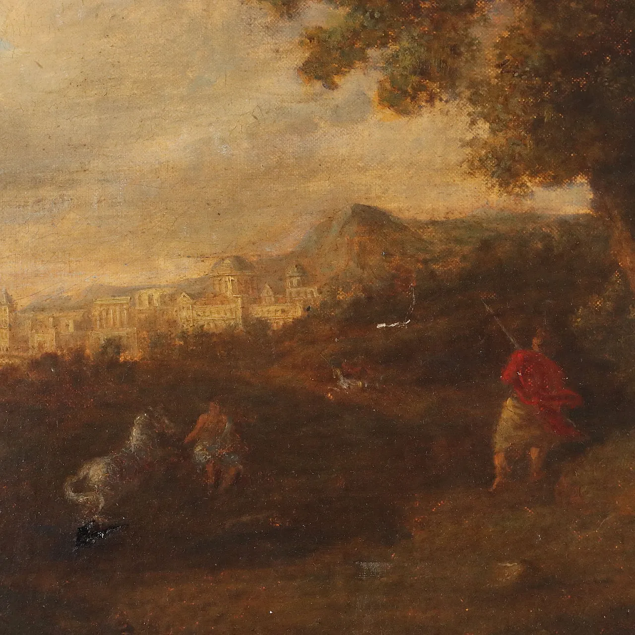 Landscape Painting with Figures, oil on canvas, mid-18th century 5