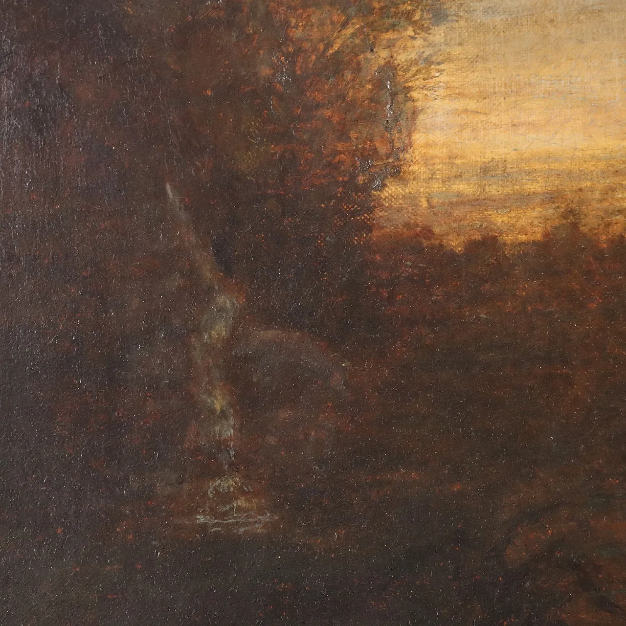Landscape Painting with Figures, oil on canvas, mid-18th century 7