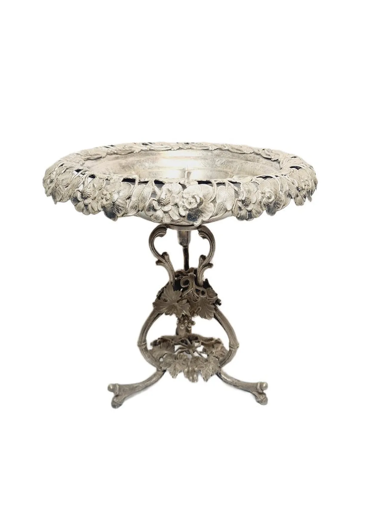 Ciotola figurativa Biedermeier su piedistallo di Fraget, anni 1890. 3