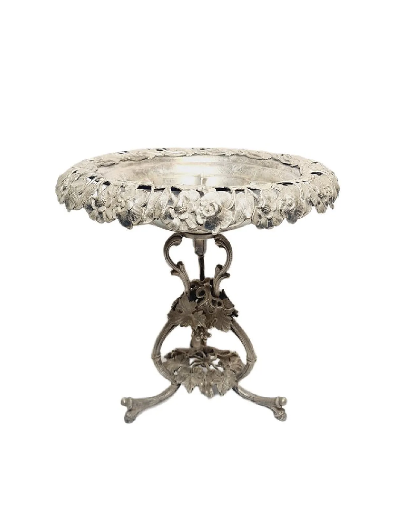 Ciotola figurativa Biedermeier su piedistallo di Fraget, anni 1890. 4
