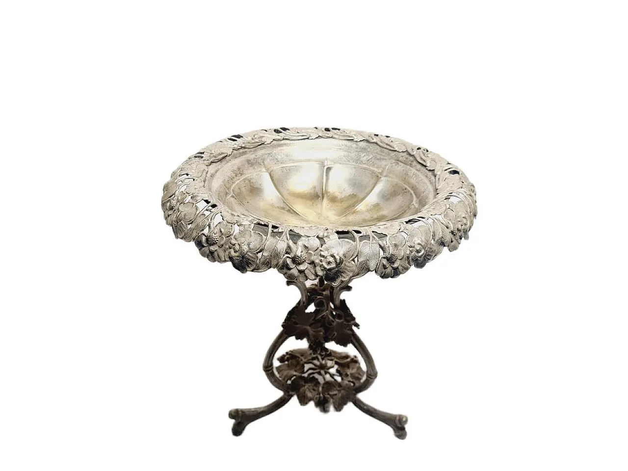 Ciotola figurativa Biedermeier su piedistallo di Fraget, anni 1890. 5