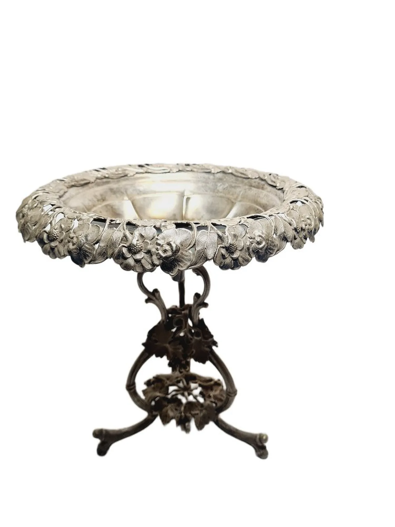 Ciotola figurativa Biedermeier su piedistallo di Fraget, anni 1890. 6