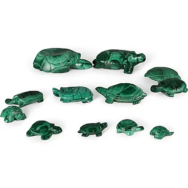 12 Tartarughe in malachite, '900