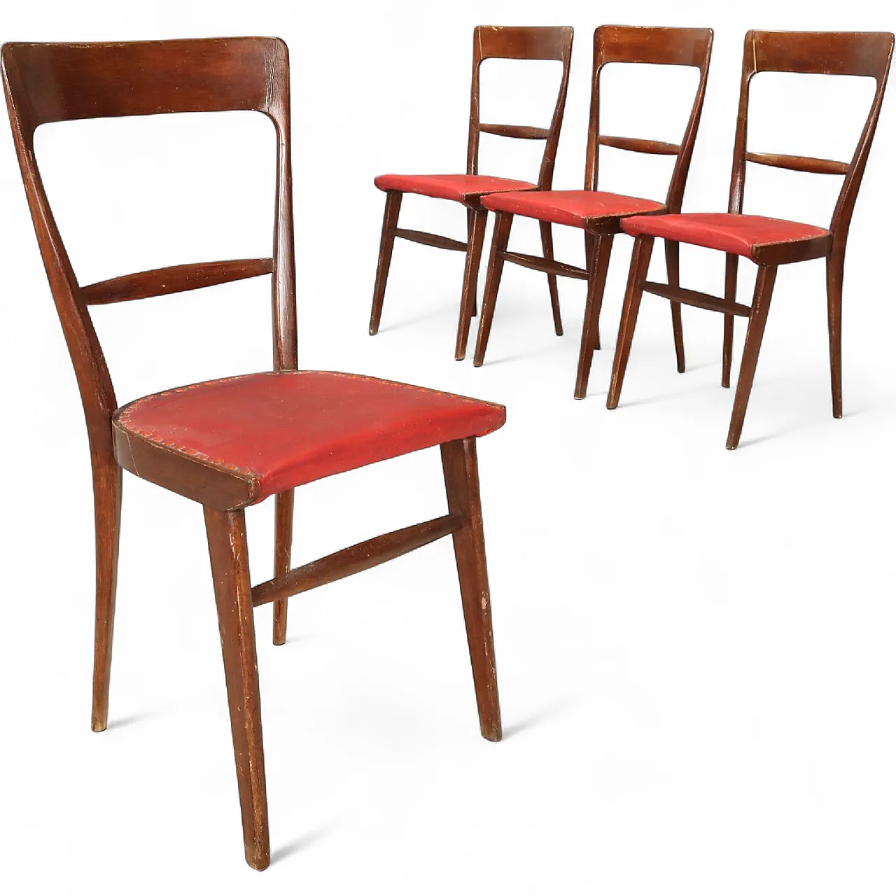 4 Chairs in wood, mid-20th century 10