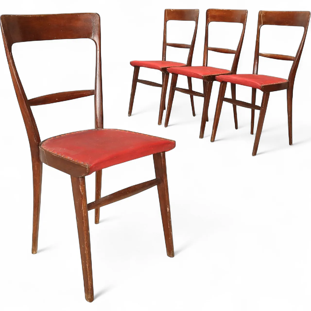 4 Chairs in wood, mid-20th century 11