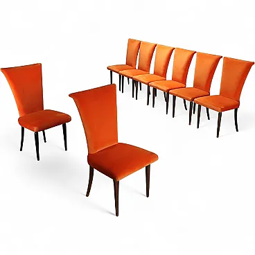 8 Chairs in fabric, 1980s