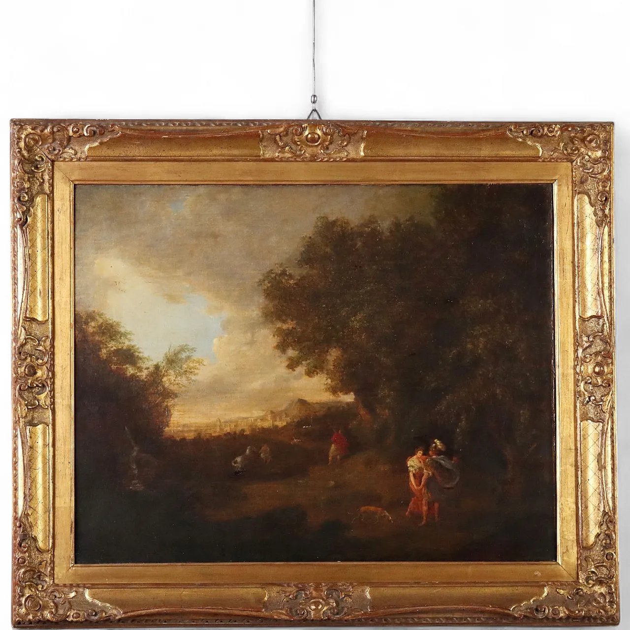 Landscape Painting with Figures, oil on canvas, mid-18th century 11