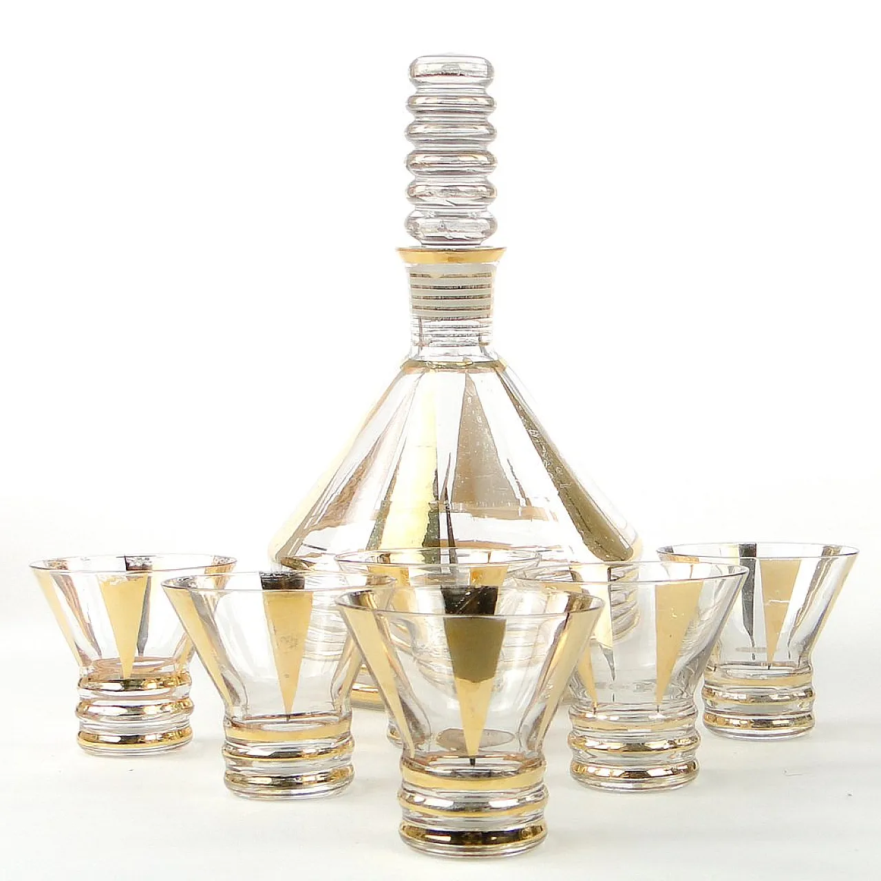 Ex set da liquore Pop Art cecoslovacco di Kamenicky Senov, anni '50, 1