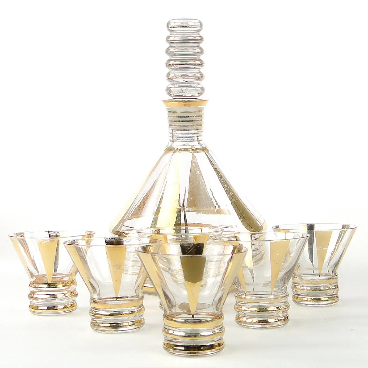 Ex set da liquore Pop Art cecoslovacco di Kamenicky Senov, anni '50, 5