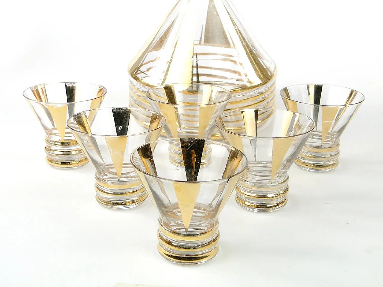 Ex set da liquore Pop Art cecoslovacco di Kamenicky Senov, anni '50, 6