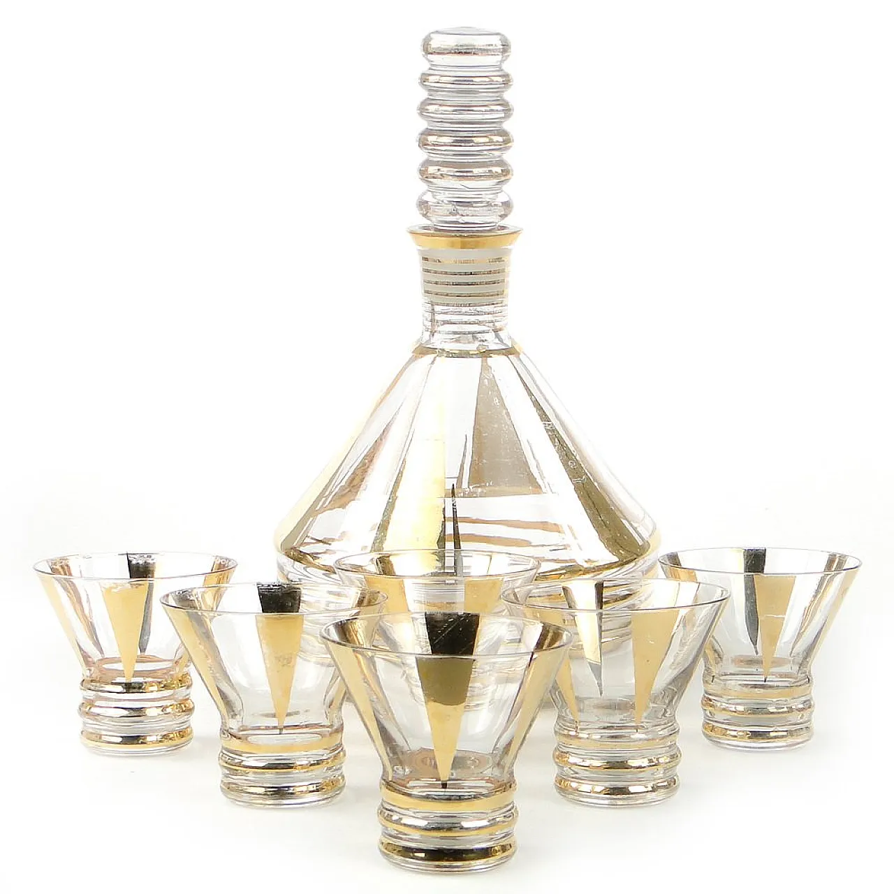 Ex set da liquore Pop Art cecoslovacco di Kamenicky Senov, anni '50, 8