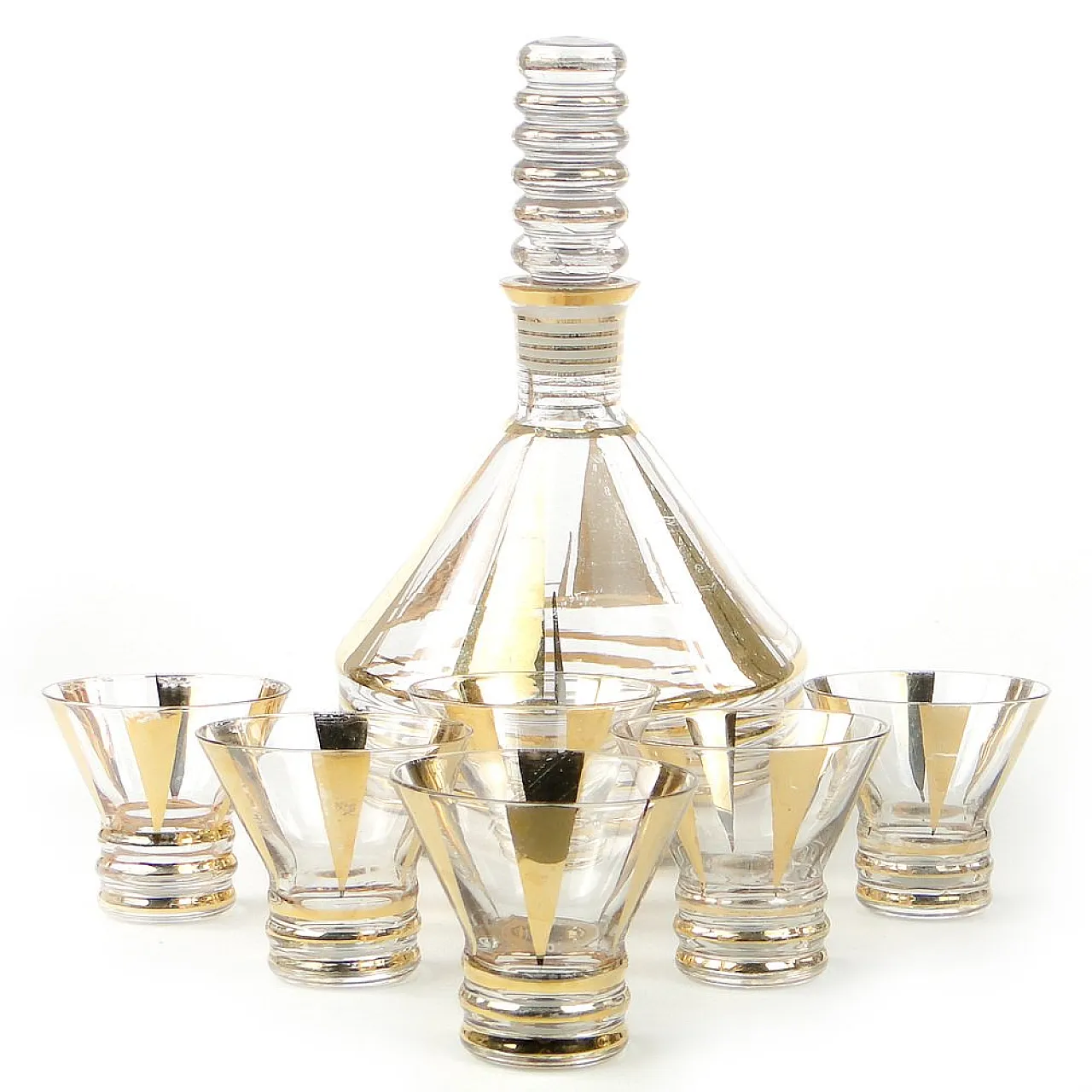 Ex set da liquore Pop Art cecoslovacco di Kamenicky Senov, anni '50, 9