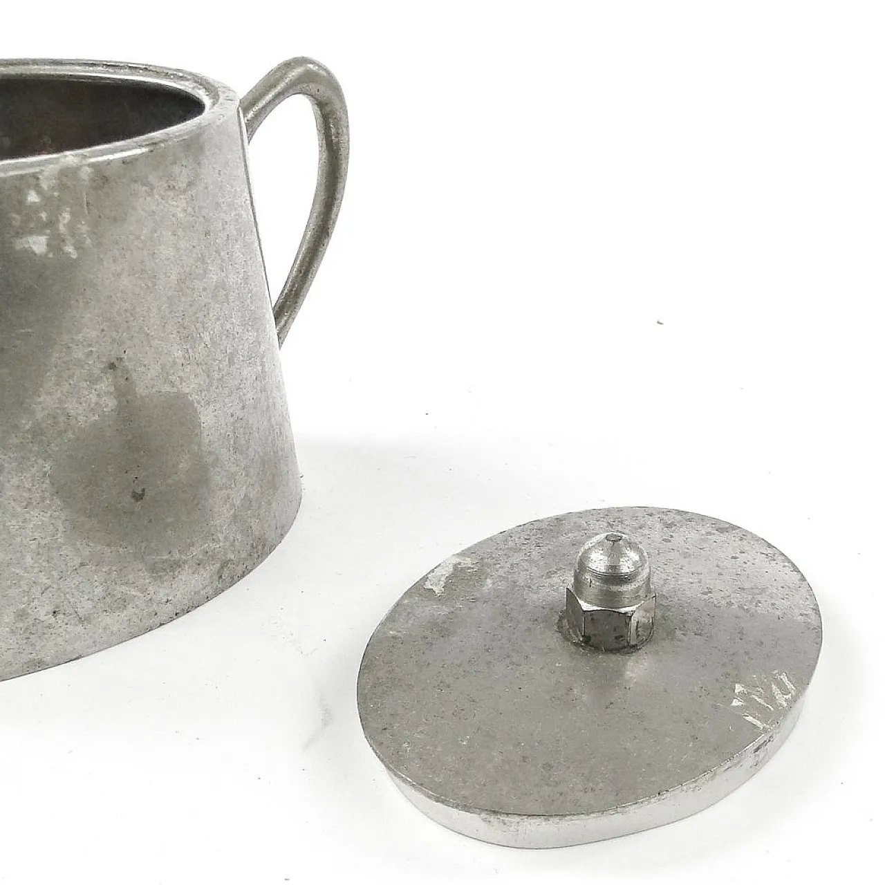 Metal sugar bowl with lid, early 20th century 3