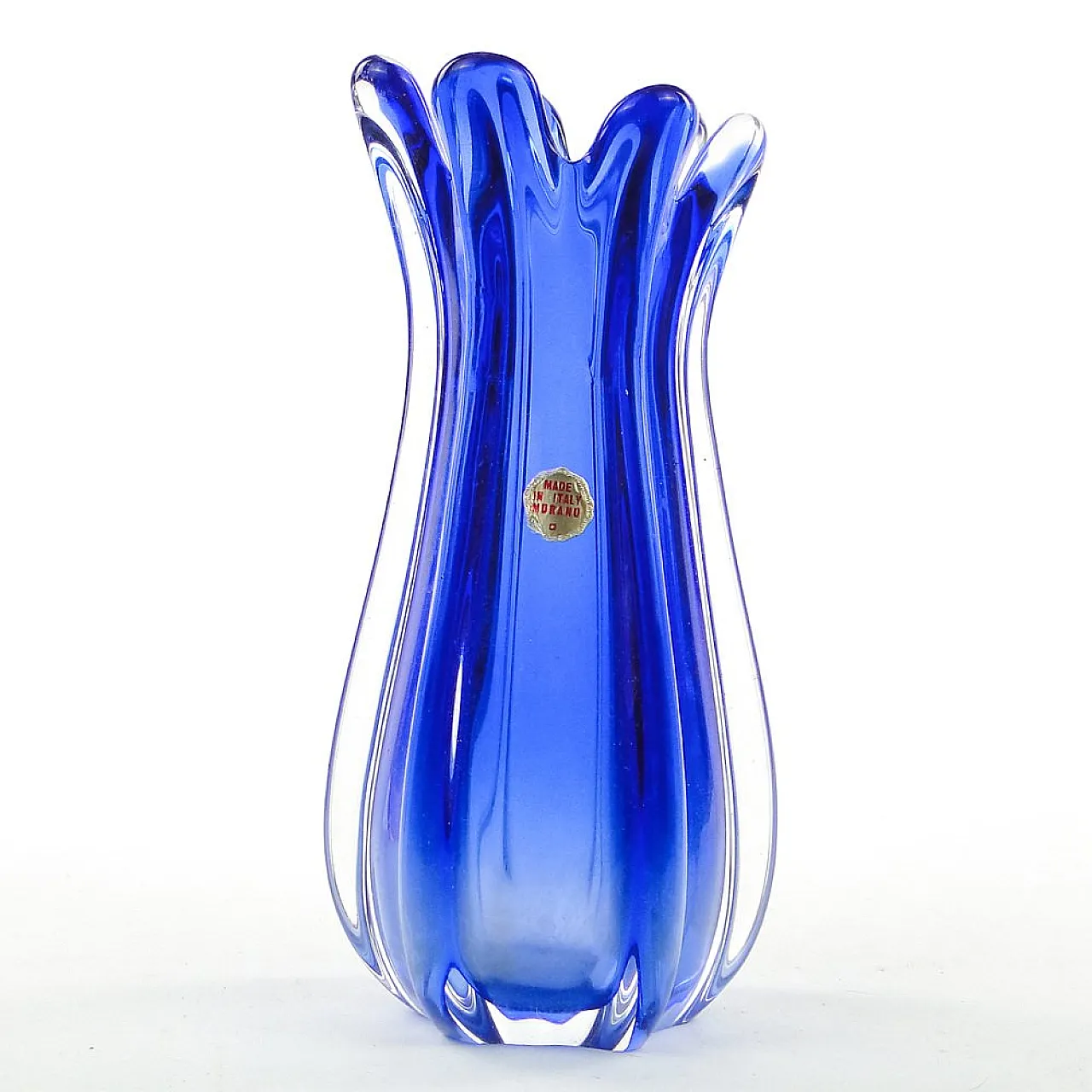 Vaso in vetro di Murano italiano, metà del XX secolo, anni '50. 1