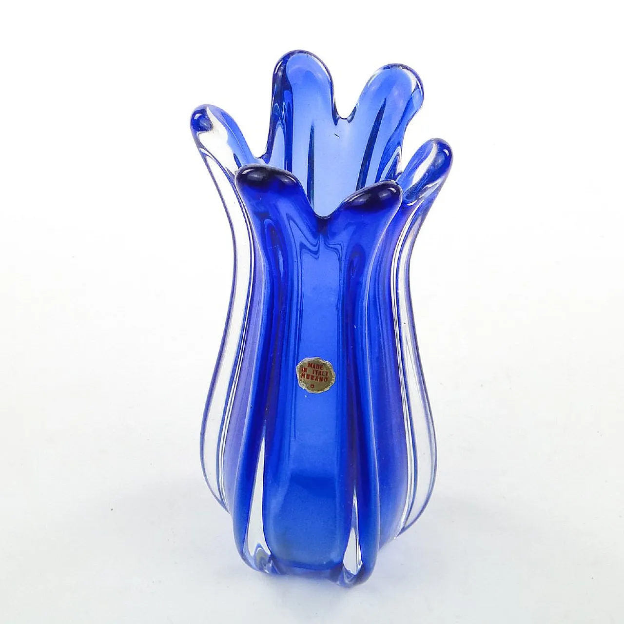 Vaso in vetro di Murano italiano, metà del XX secolo, anni '50. 7