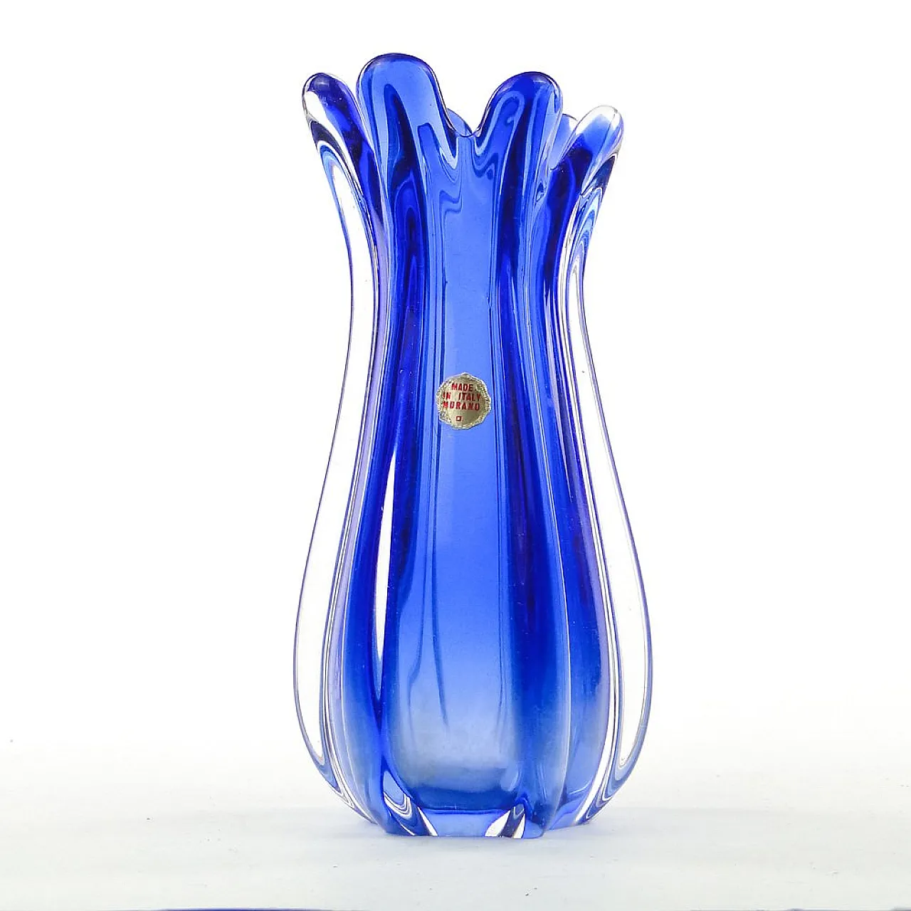 Vaso in vetro di Murano italiano, metà del XX secolo, anni '50. 8