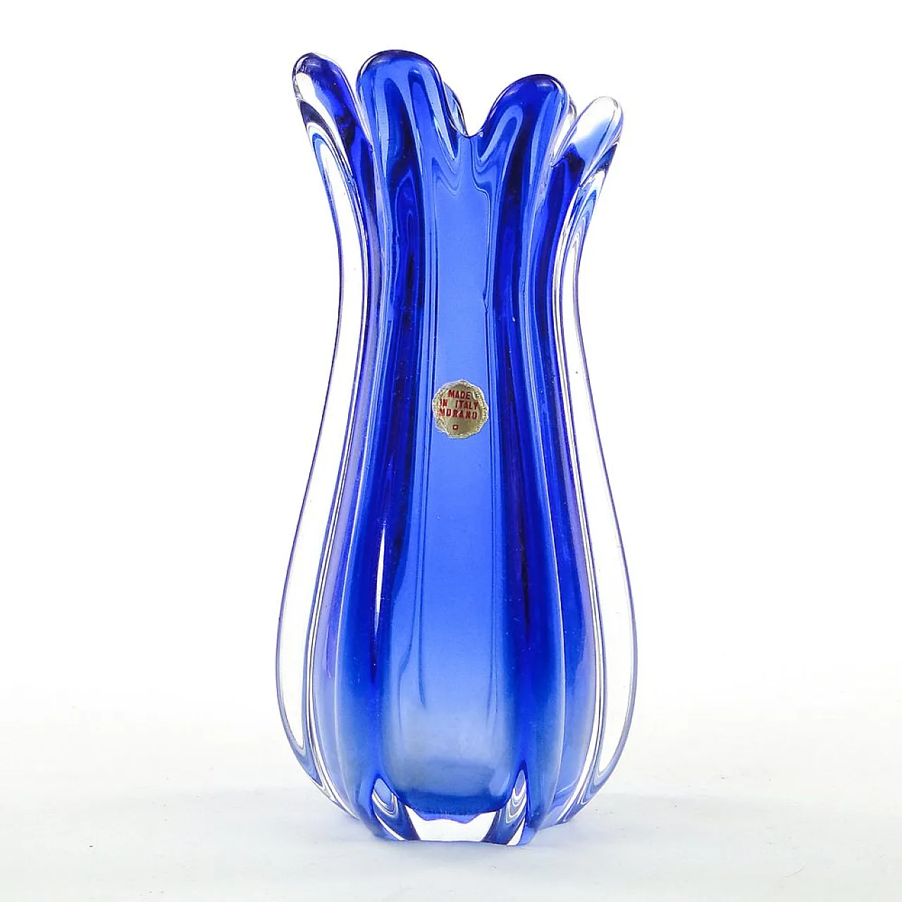 Vaso in vetro di Murano italiano, metà del XX secolo, anni '50. 11