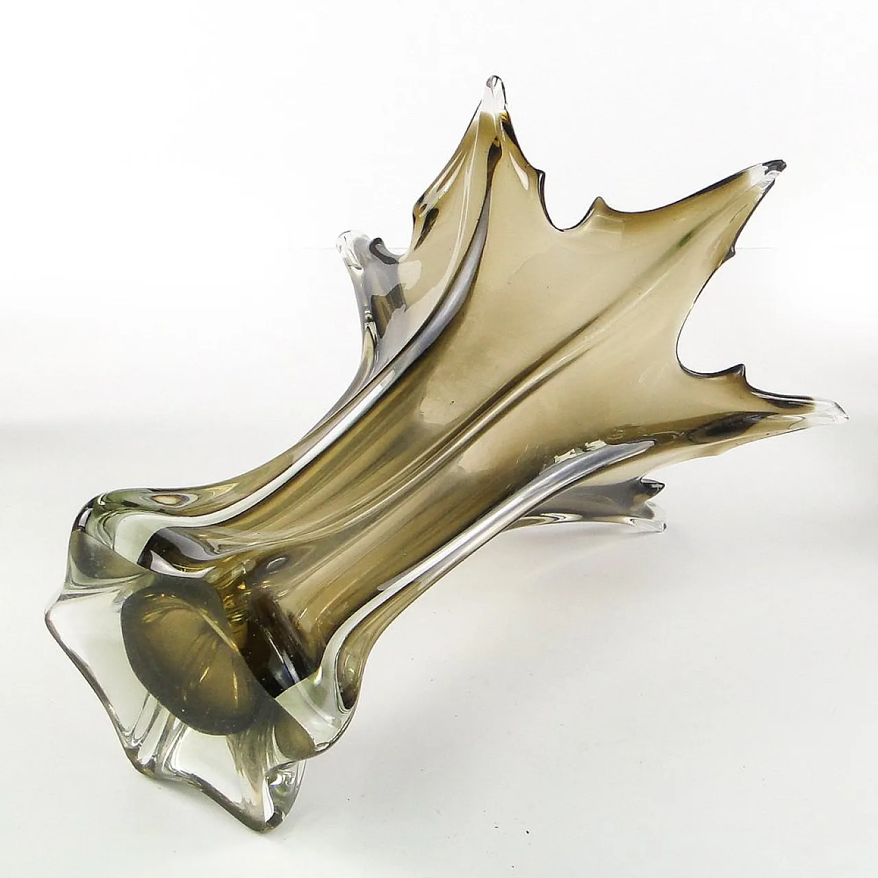 Vaso italiano di metà secolo in vetro di Murano, prodotto da Made Murano Glass, anni '50. 5