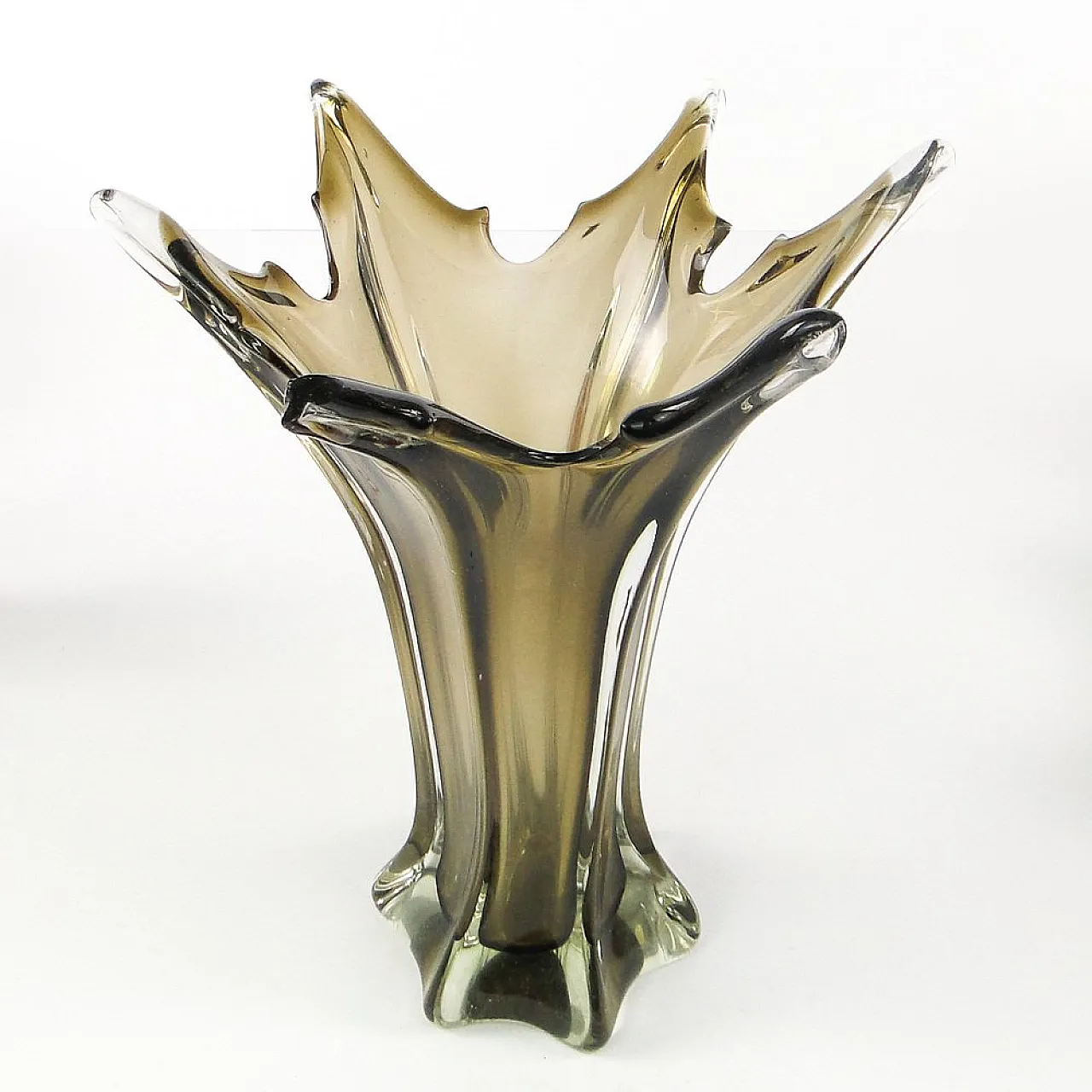 Vaso italiano di metà secolo in vetro di Murano, prodotto da Made Murano Glass, anni '50. 6