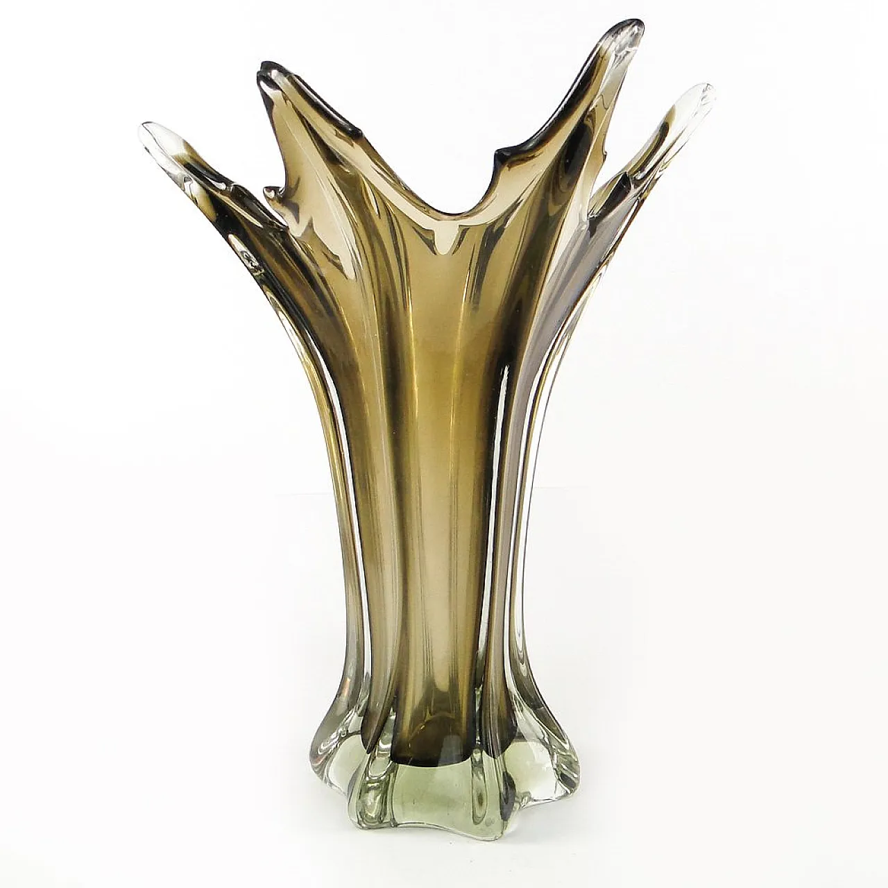 Vaso italiano di metà secolo in vetro di Murano, prodotto da Made Murano Glass, anni '50. 7