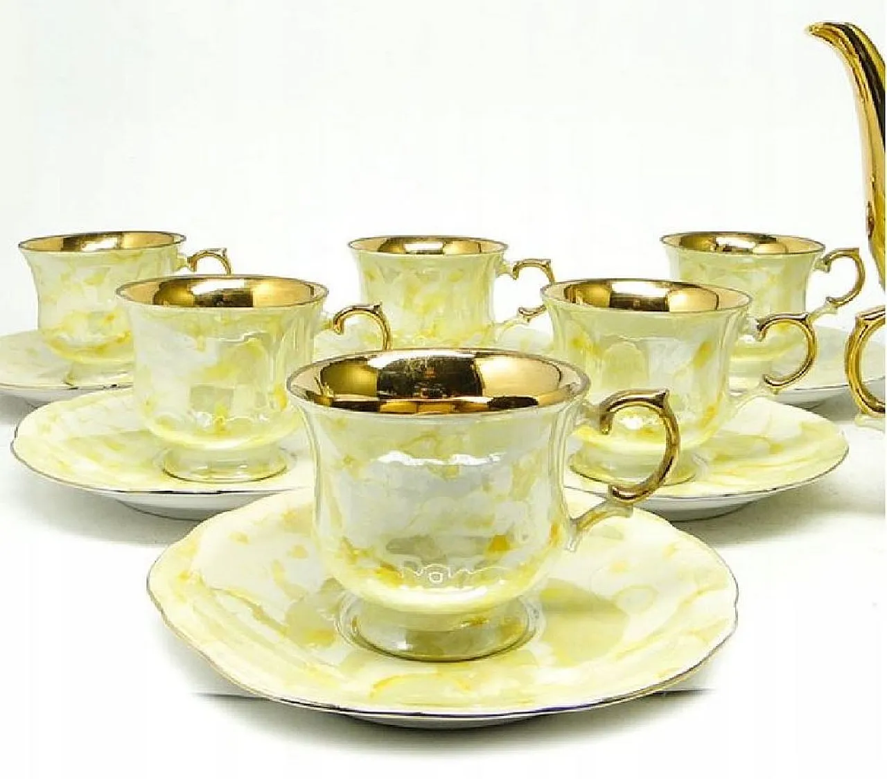 Servizio da caffè Rococò Style 520, Ćmielów, Polonia, anni '60, set di 15 2